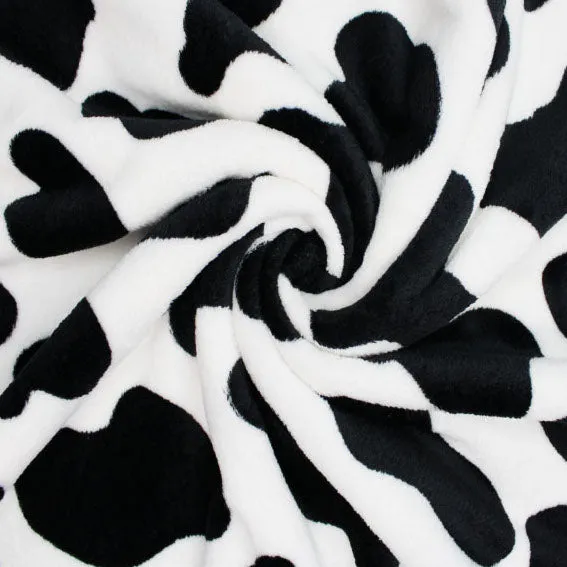 FS1087 Cow Cuddle Fleece Fabric White