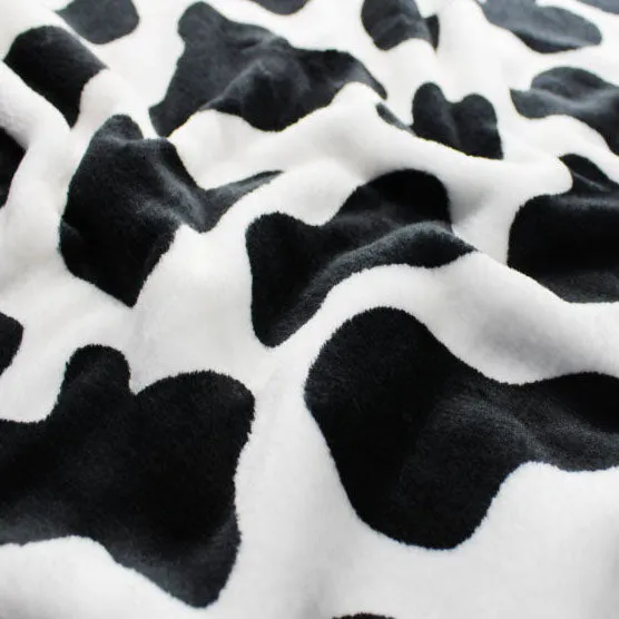 FS1087 Cow Cuddle Fleece Fabric White