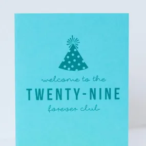 funny 30th birthday card, 29 forever club card for 30th birthday, birthday card for 30th birthday