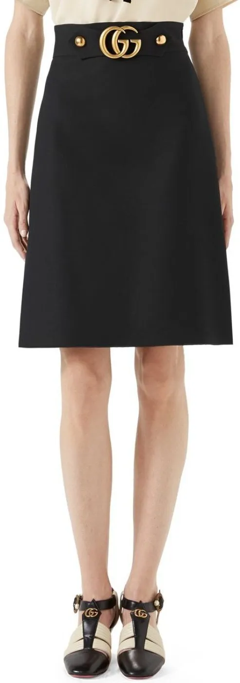 'GG' Logo Mini Skirt, Black