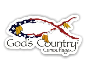 God's Country Camouflage 4 inch Flag Decal