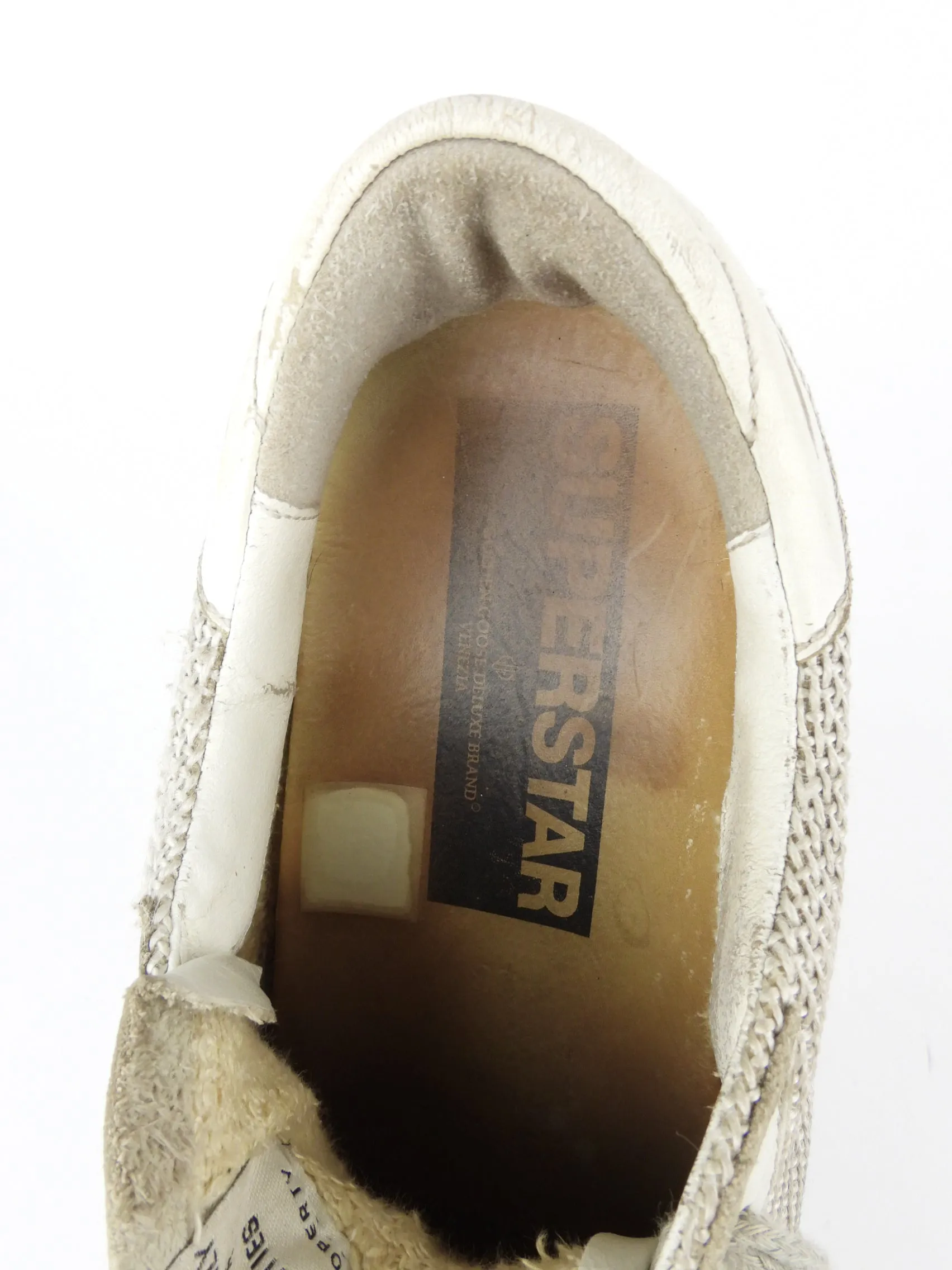 Golden Goose Off-White Leather and Mesh Superstar Low Top Sneakers - 38 EU | 8 US