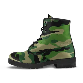 Green Camo - Vegan Leather Boots