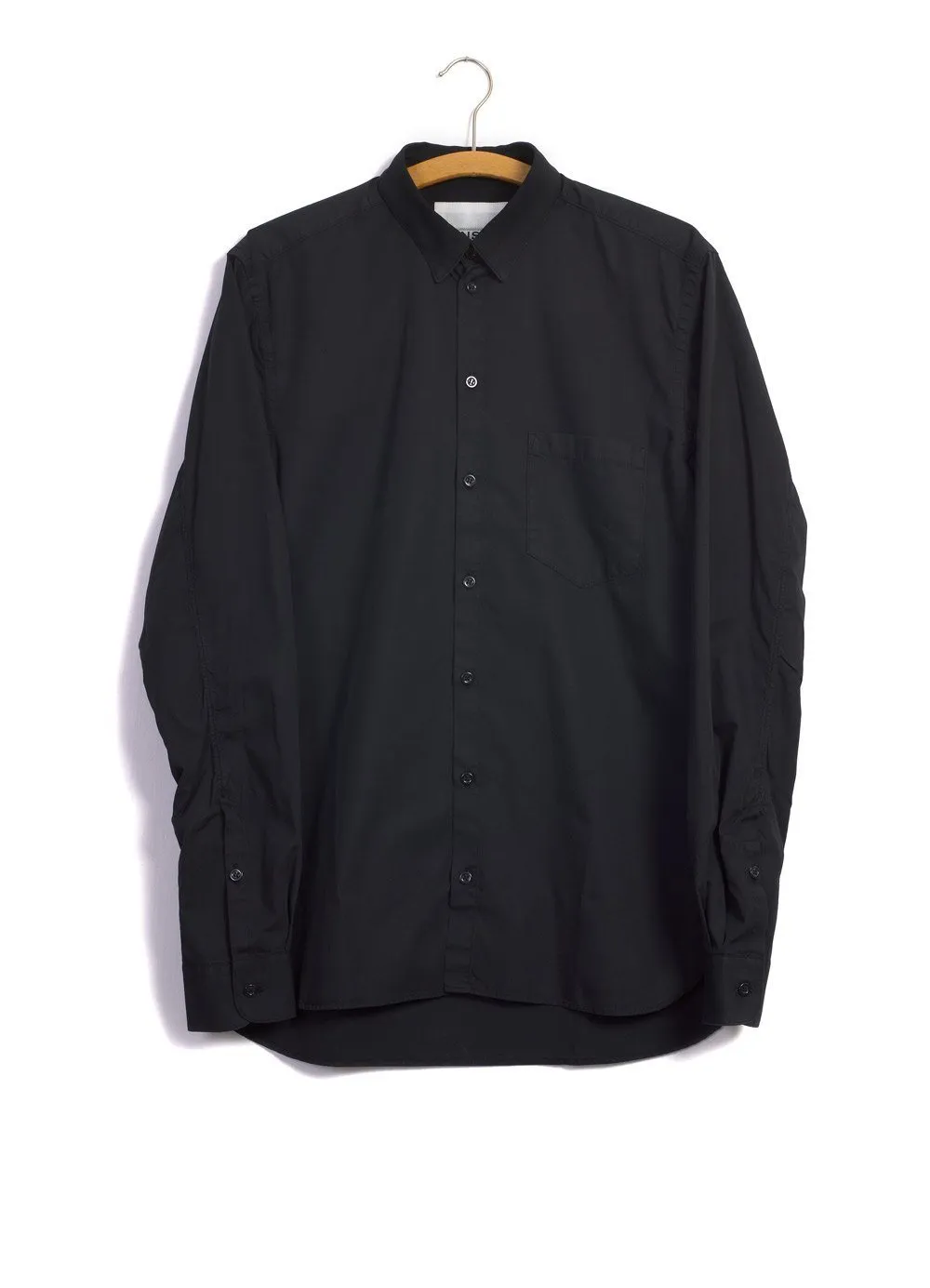 HAAKON | Hidden Button Down Shirt | Black