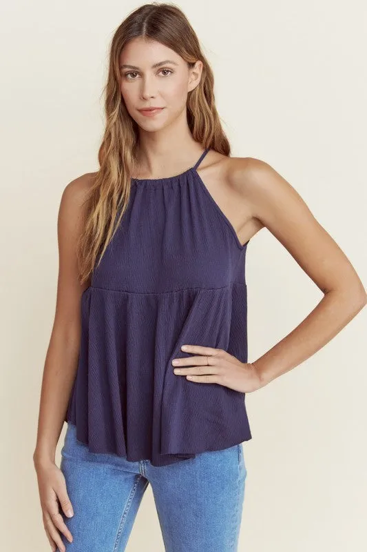 Halsey Textured Peplum Tank