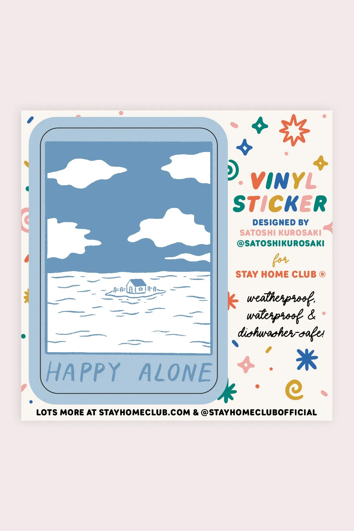 Happy Alone (Blue Skies) Vinyl Sticker