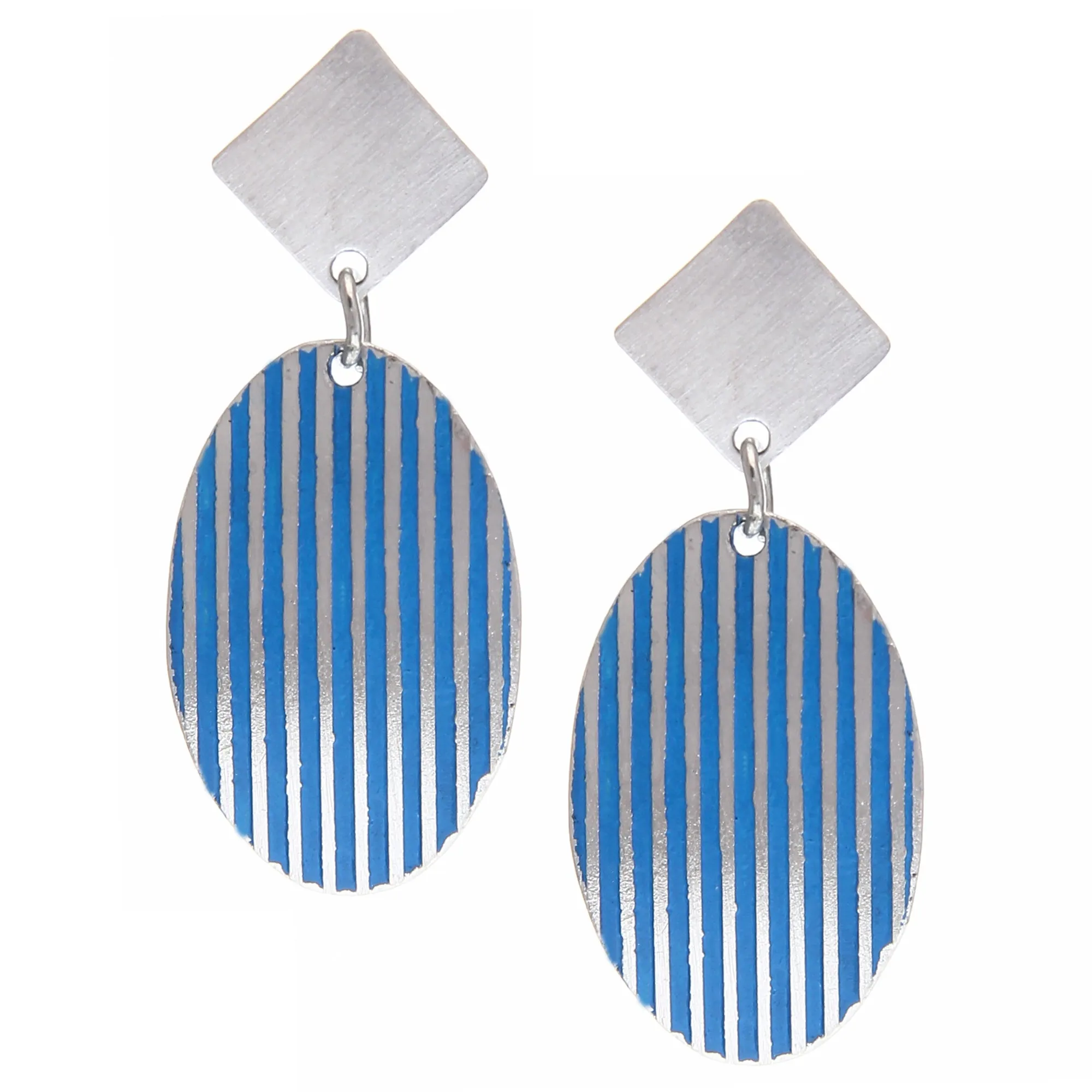 Hema Oval earrings, blue - Wholesale