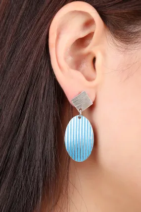 Hema Oval earrings, blue - Wholesale