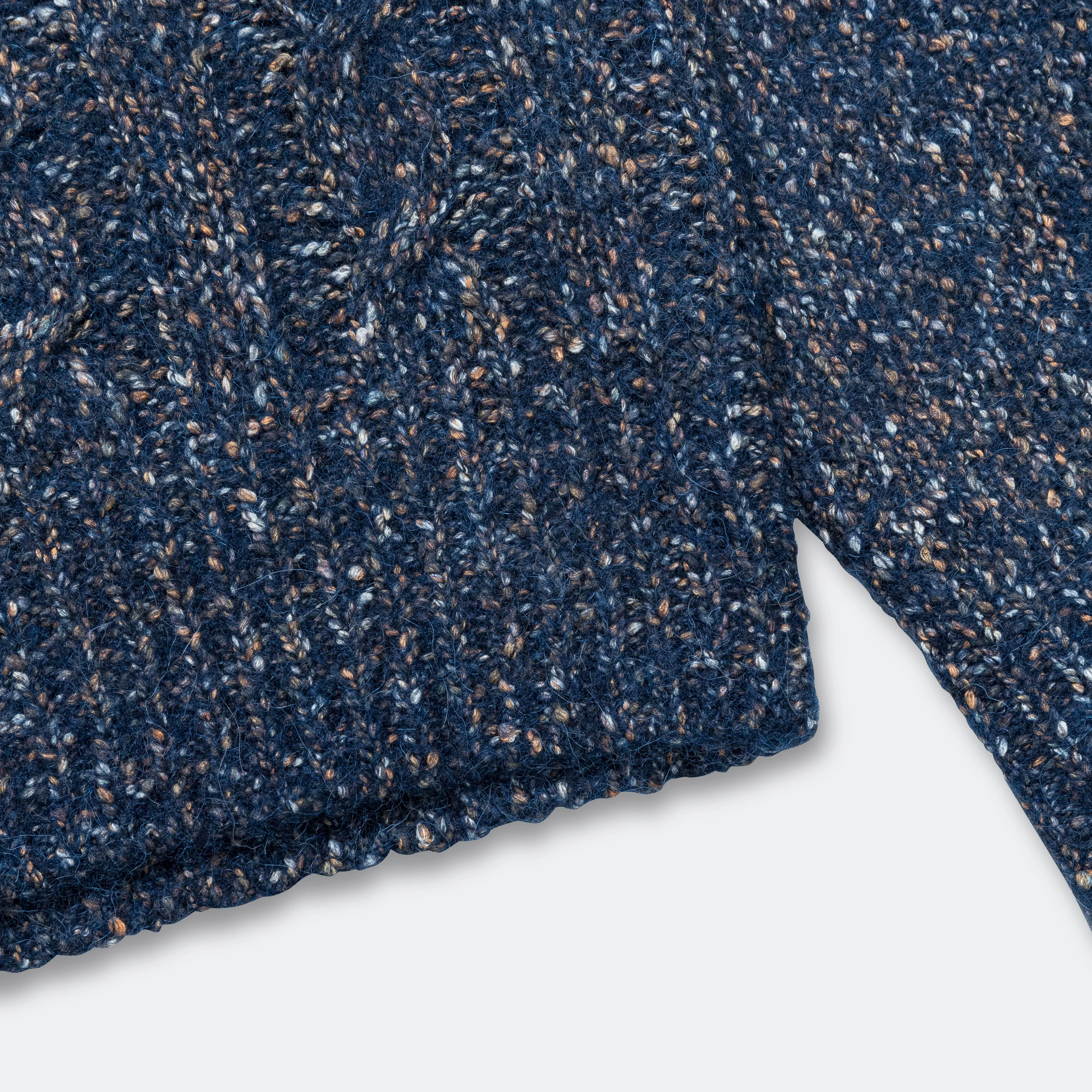 Ivar Cotton Alpaca Cable Sweater - Dark Navy