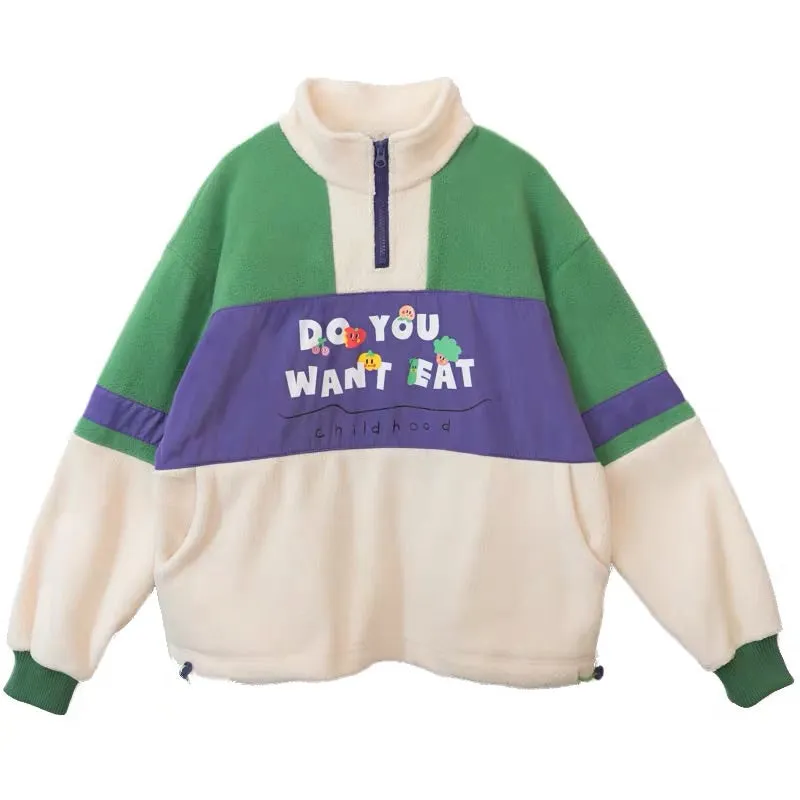 JAPANESE CHILDHOOD STITCHING Plush SWEATSHIRT BY50007