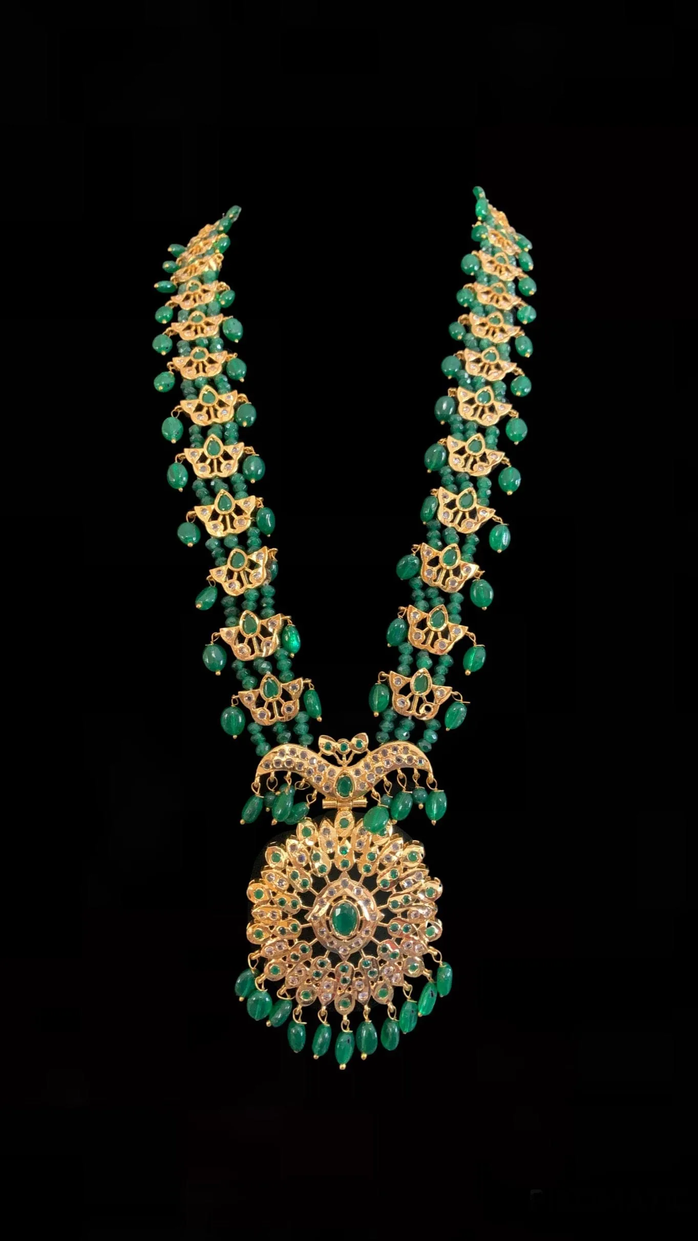 Kashf hyderabadi Rani haar in green  (  SHIPS IN 4 WEEKS )