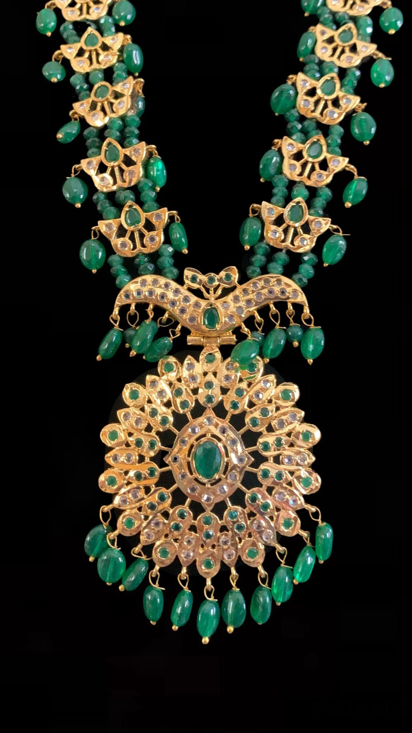 Kashf hyderabadi Rani haar in green  (  SHIPS IN 4 WEEKS )