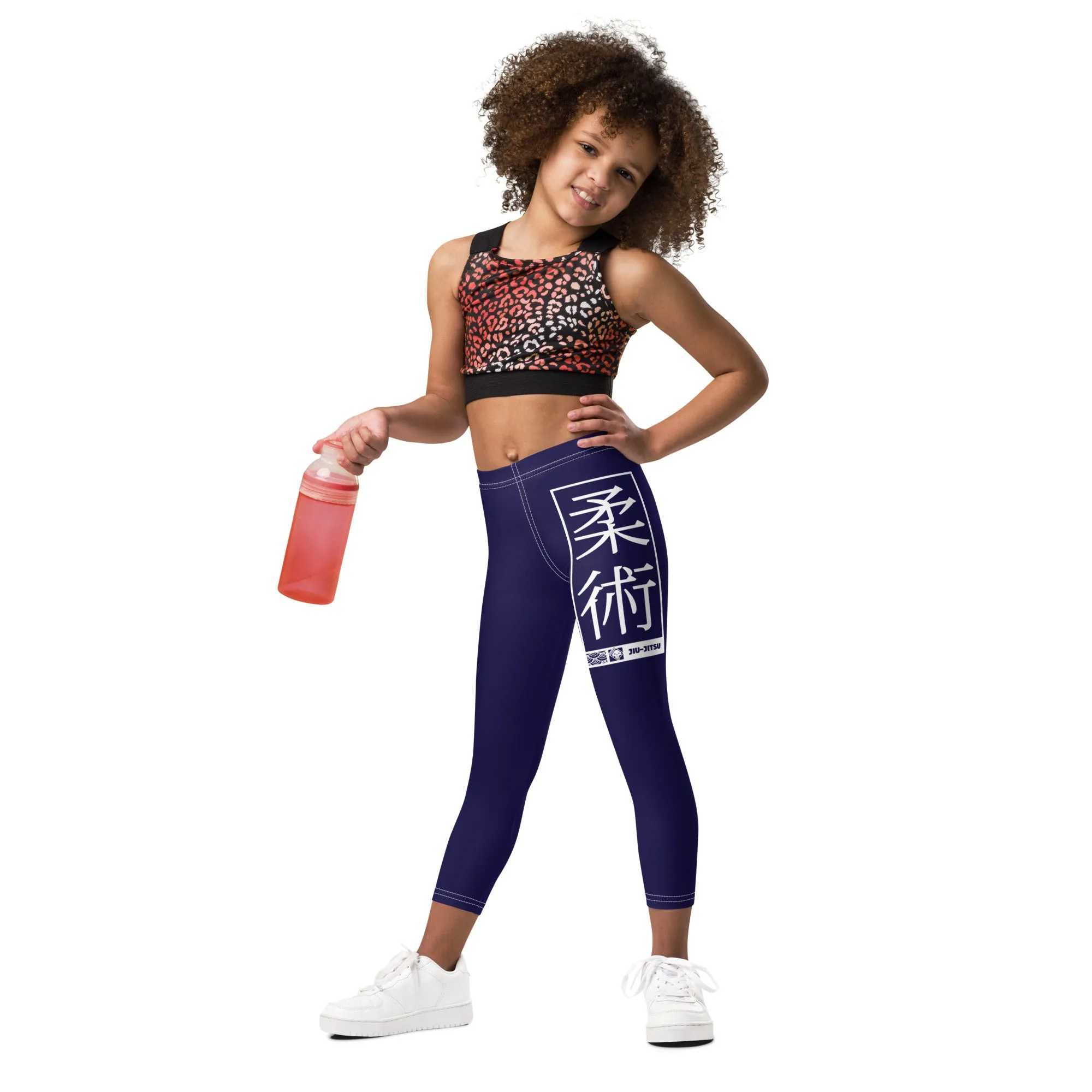 Kids' Girls Yoga Pants Workout Leggings Jiu-Jitsu 002 Midnight Blue