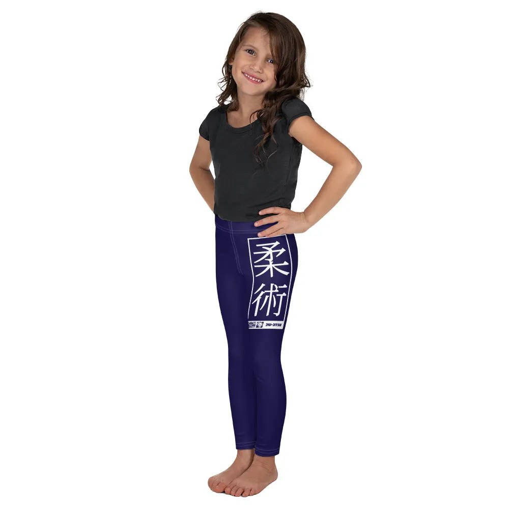 Kids' Girls Yoga Pants Workout Leggings Jiu-Jitsu 002 Midnight Blue