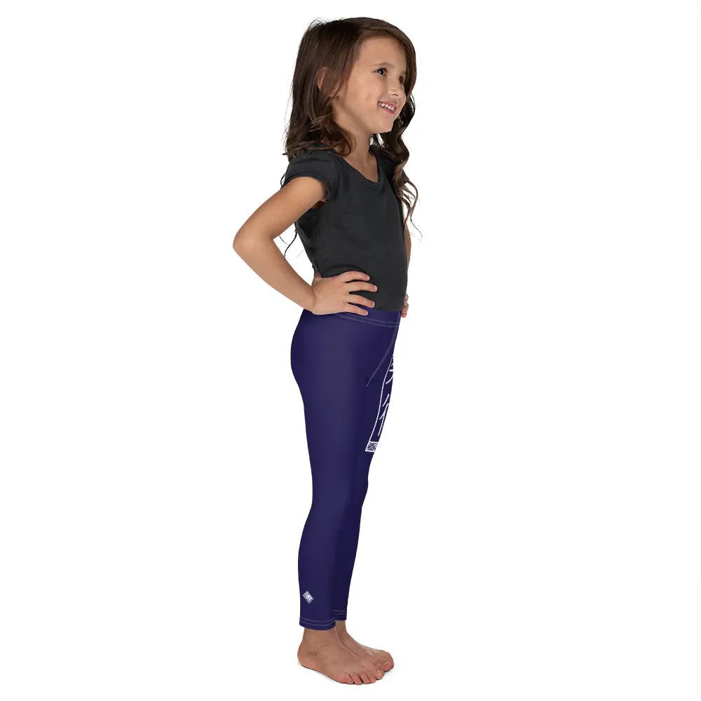 Kids' Girls Yoga Pants Workout Leggings Jiu-Jitsu 002 Midnight Blue