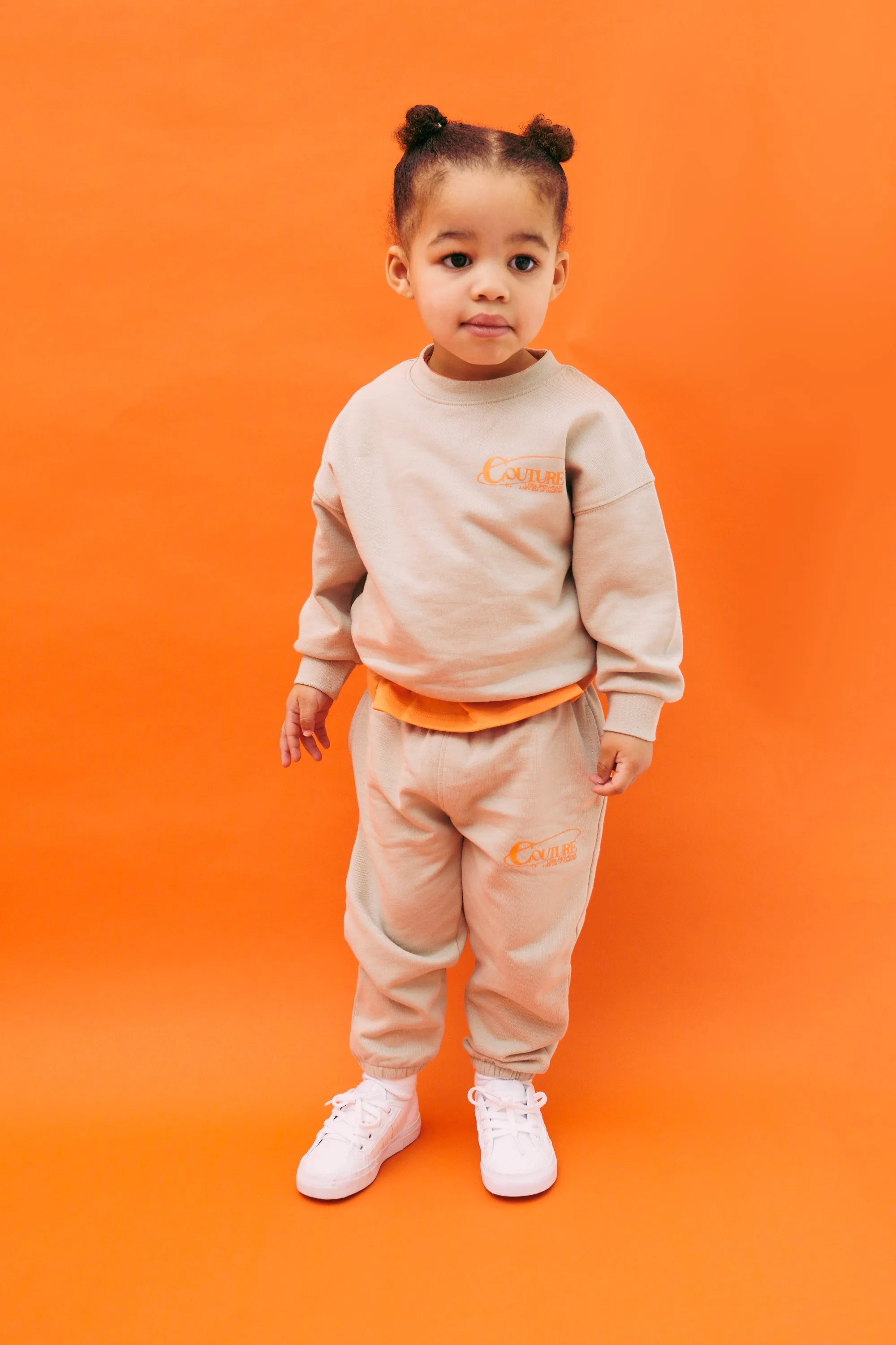 KIDS GLOBE PRINT SWEAT - BEIGE