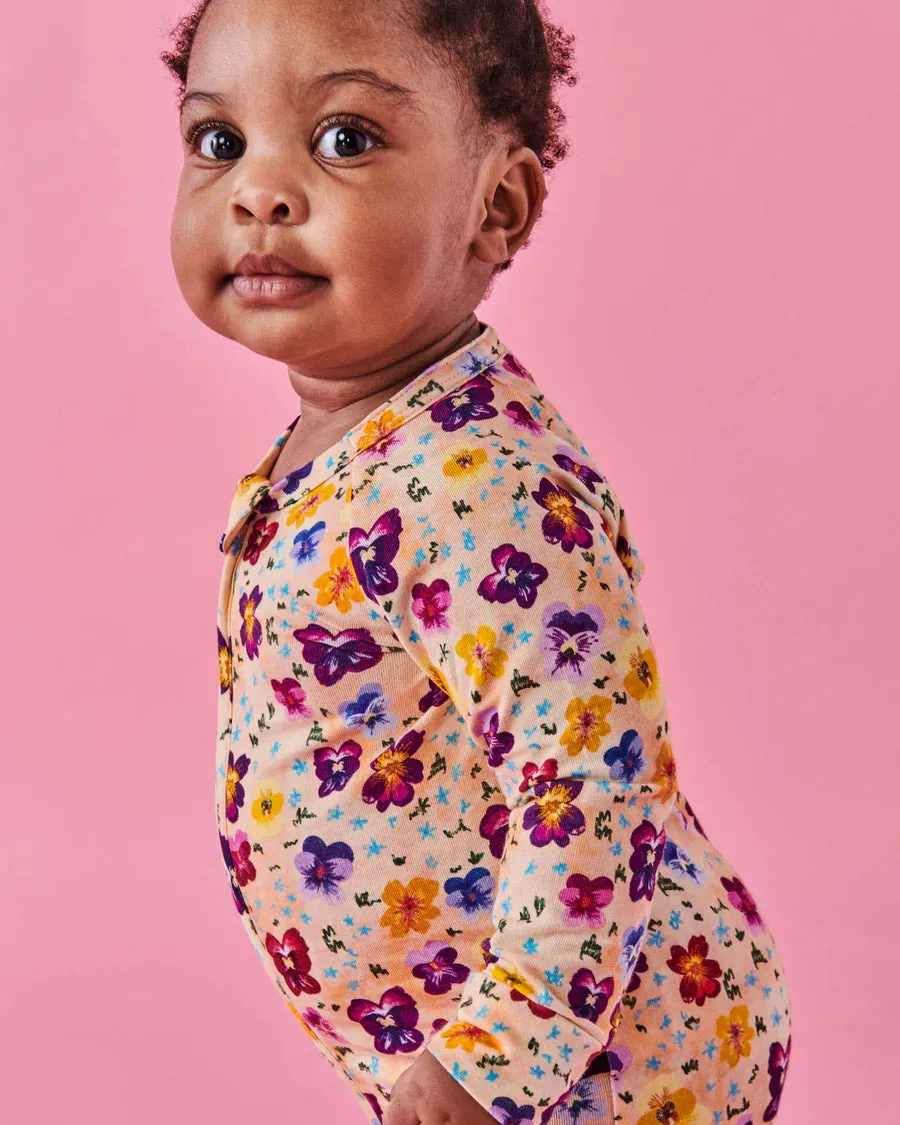 Kip & Co BABY | Pansy Organic Long Sleeve Zip Romper