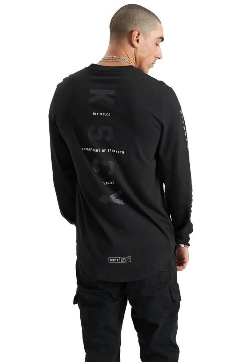 Kiss Chacey KSCY | Mens Eader Dual Curved L/S Tee (Jet Black)