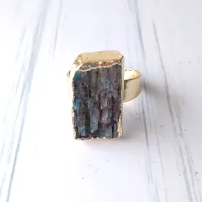 Kyanite Rough Geode Cocktail Ring