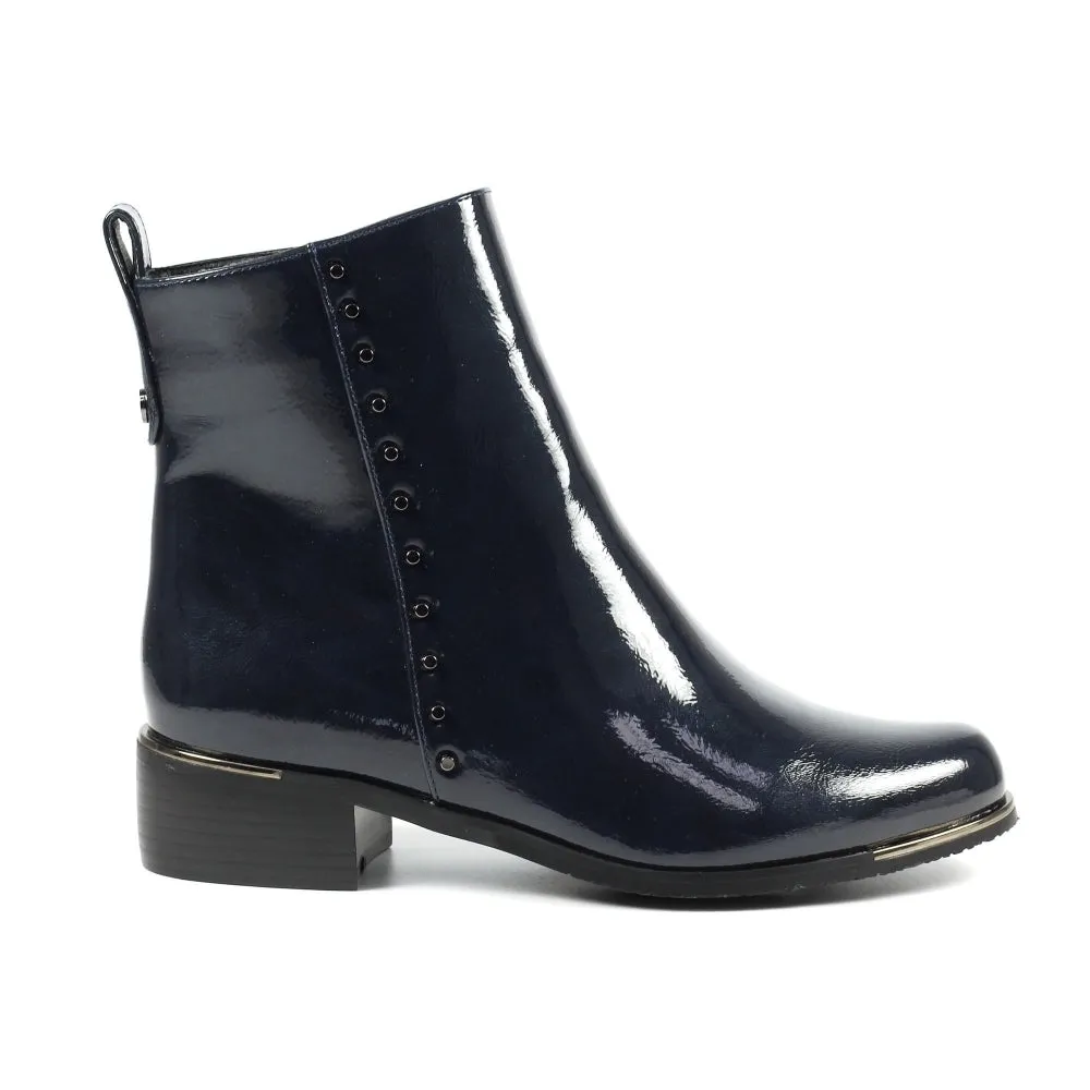 Ladies Lunar Boots Navy Patent Violette GLC794 sale