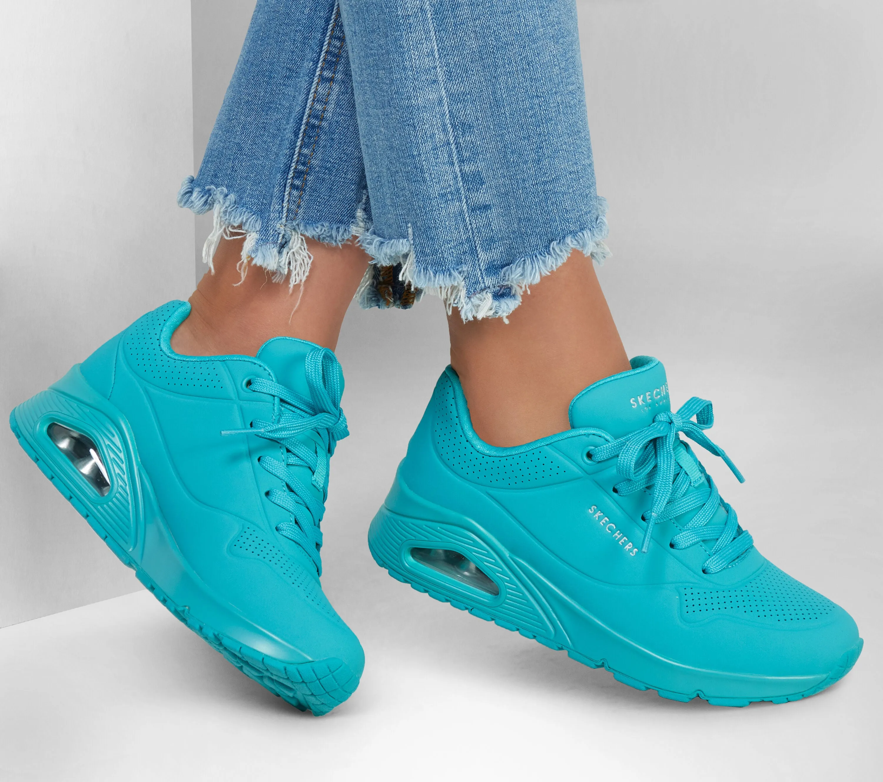 Ladies Skecher Trainers Turquoise Uno 2 Skecher Air 73690 TURQ sale