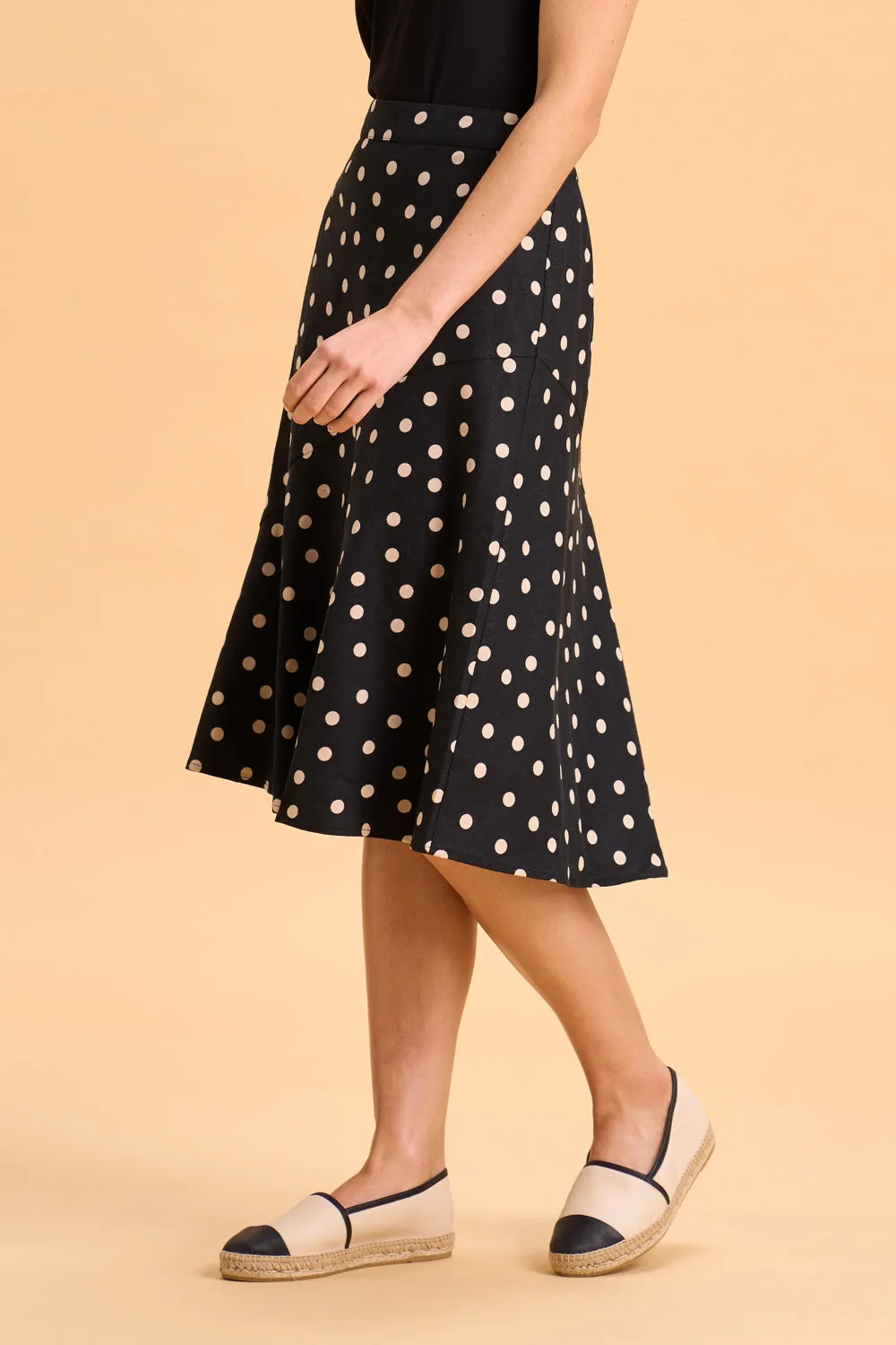 Linen Skirt - Polka Dot