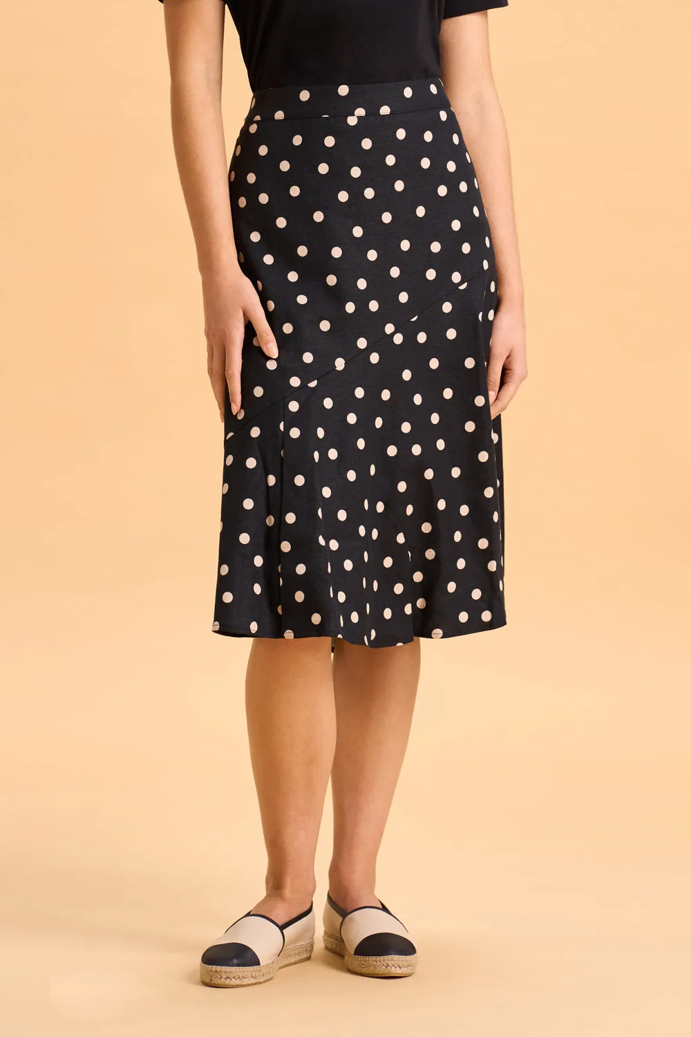 Linen Skirt - Polka Dot