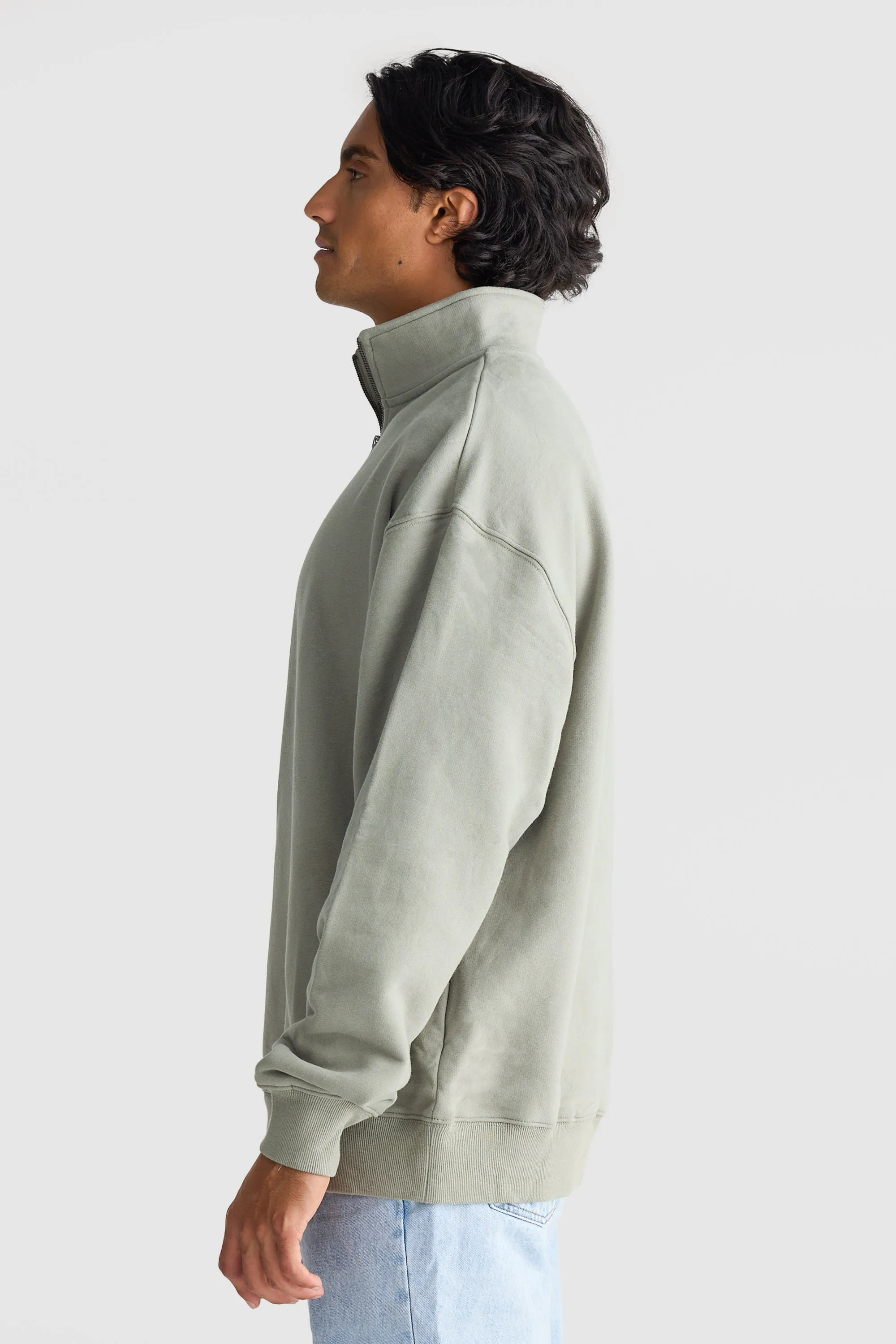 Logo Quarter Zip Olive