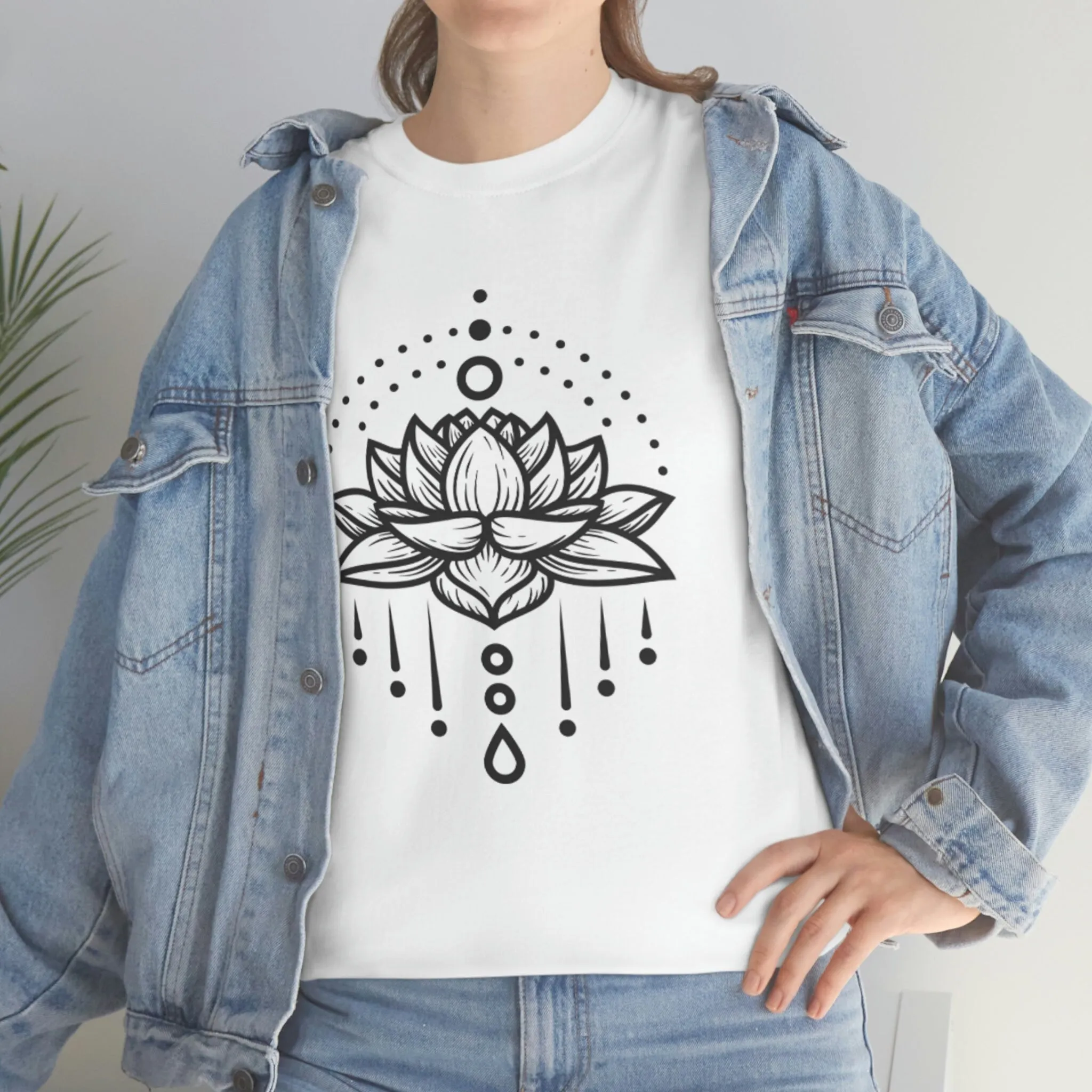 Lotus Flower Heavy Cotton Tee Spiritual Shirt