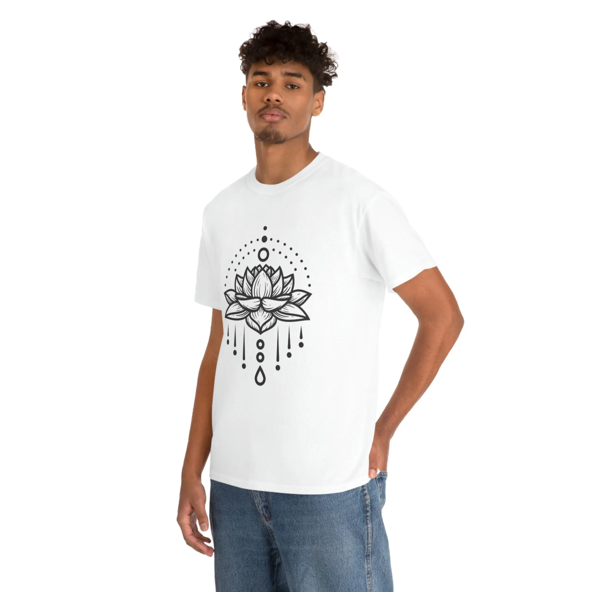 Lotus Flower Heavy Cotton Tee Spiritual Shirt