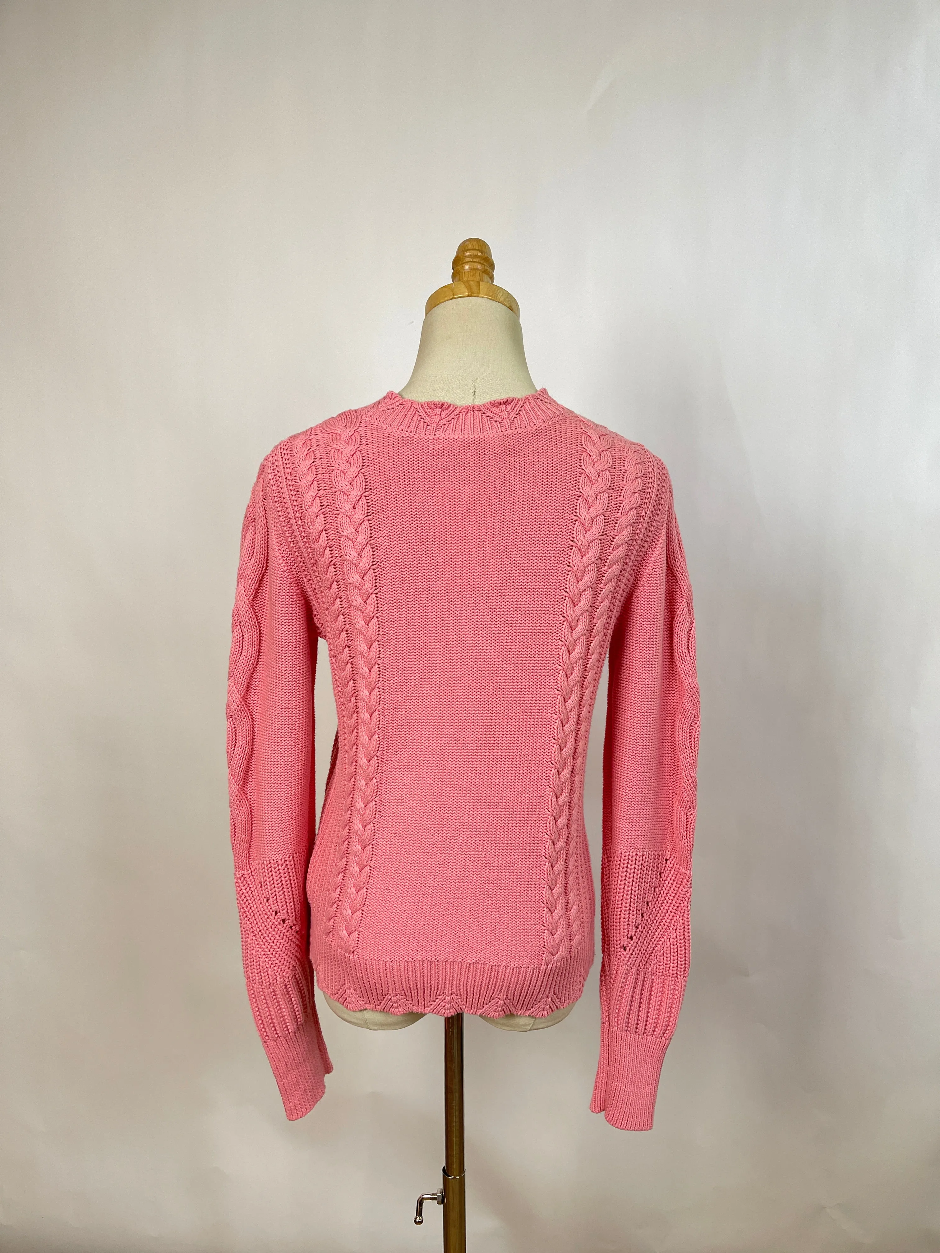 Love Shack Fancy Pink Cotton Cardigan (S)