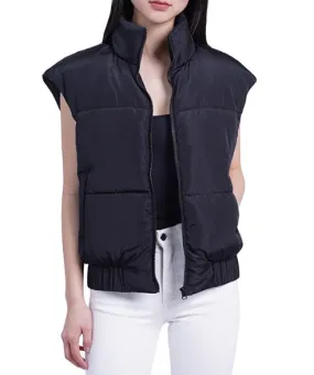 Love Token Black Nylon Puffer Vest