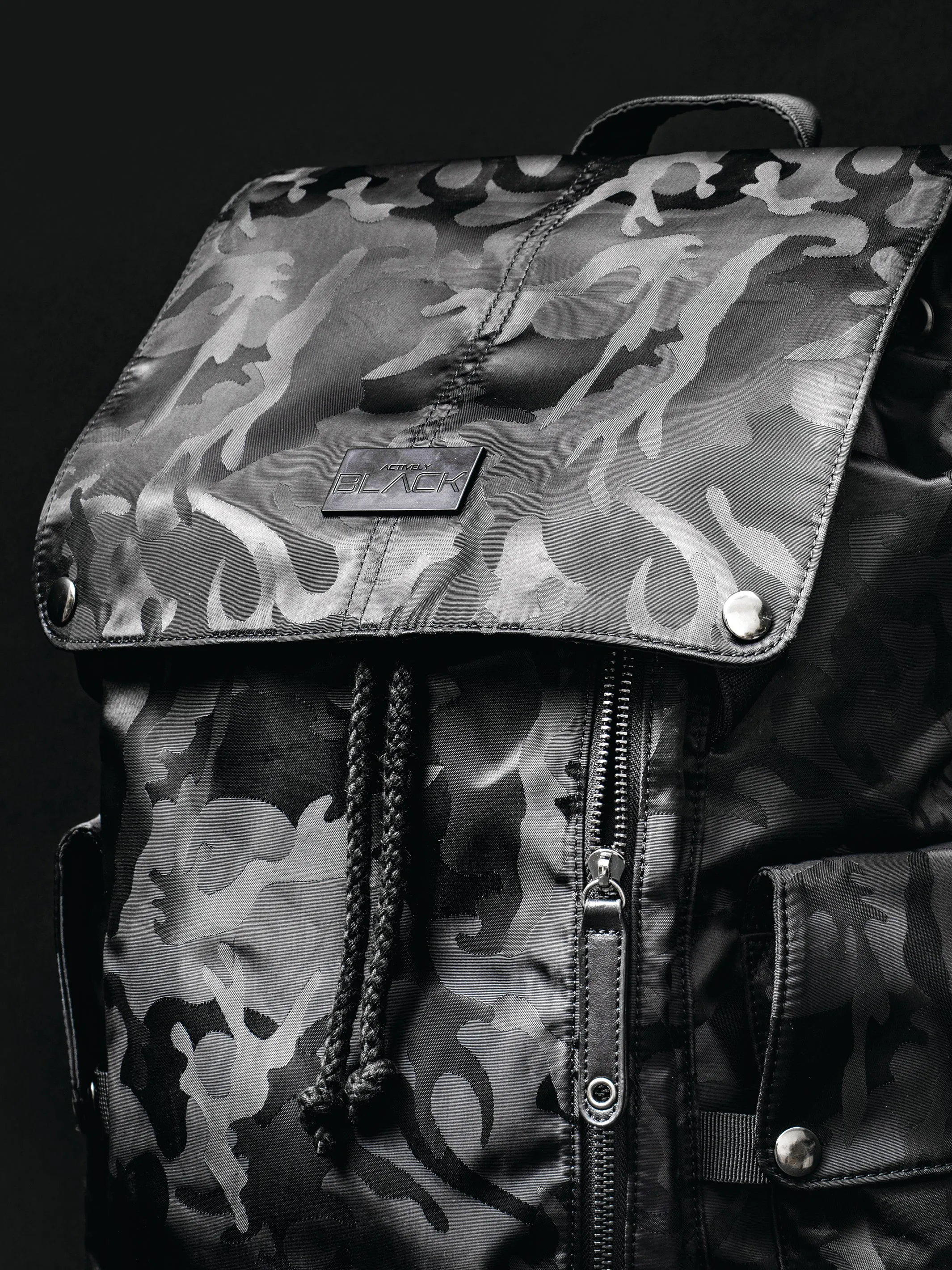 Luxe Black Camo Backpack