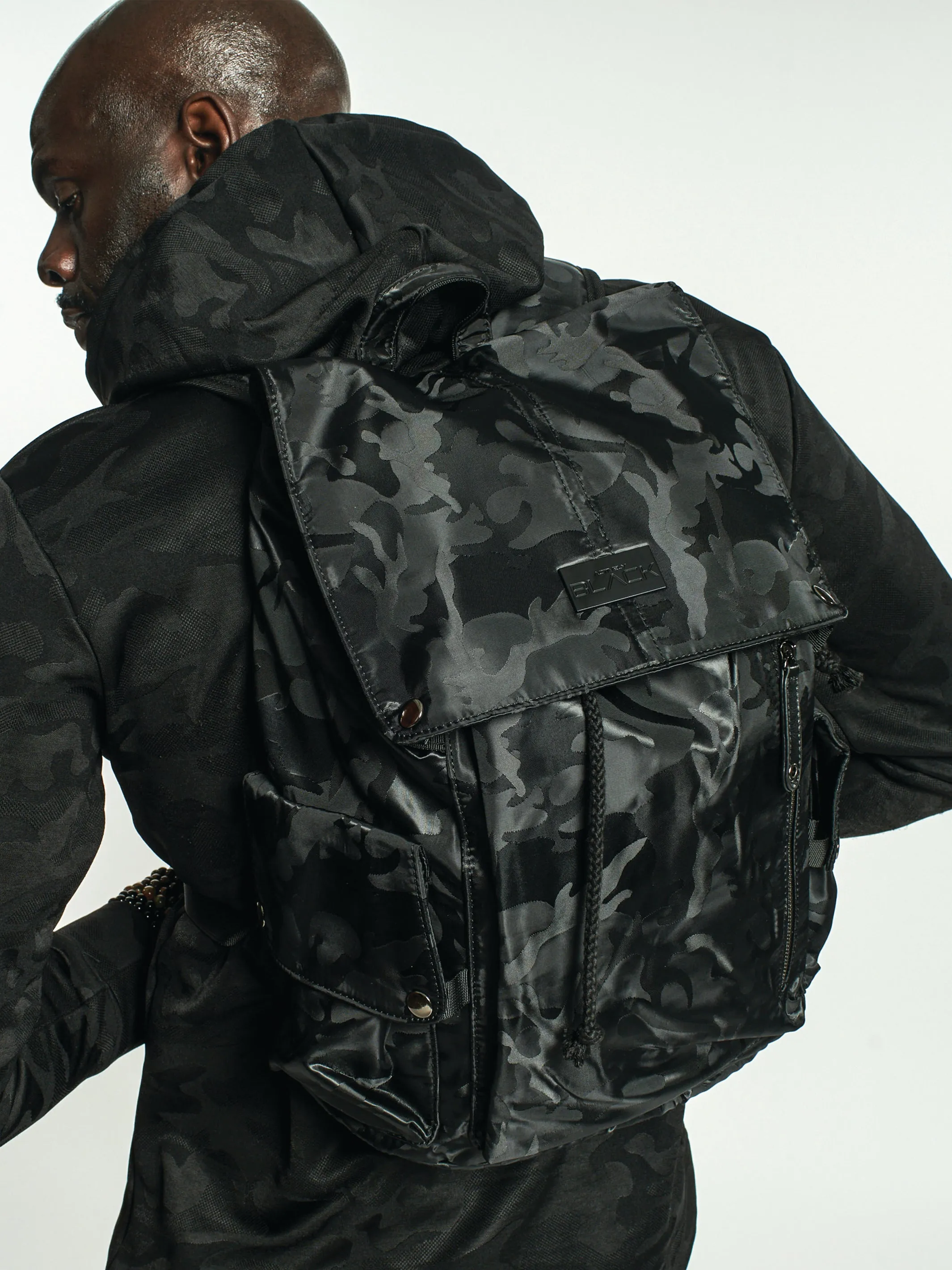 Luxe Black Camo Backpack