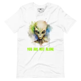 Men's Alien You Are Not Alone Watercolor Effect Graphic Tee