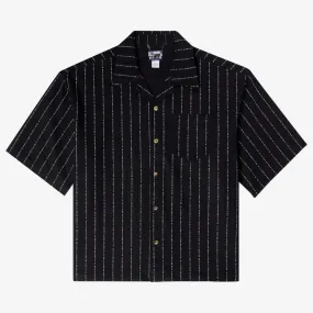 mens billionaire boys club orions belt woven s/s button up (black)