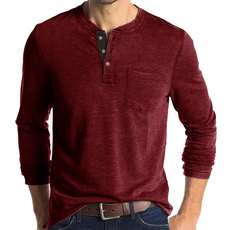 Men's Long Sleeved Round Neck T-Shirt Men's Base Coat T-Shirt