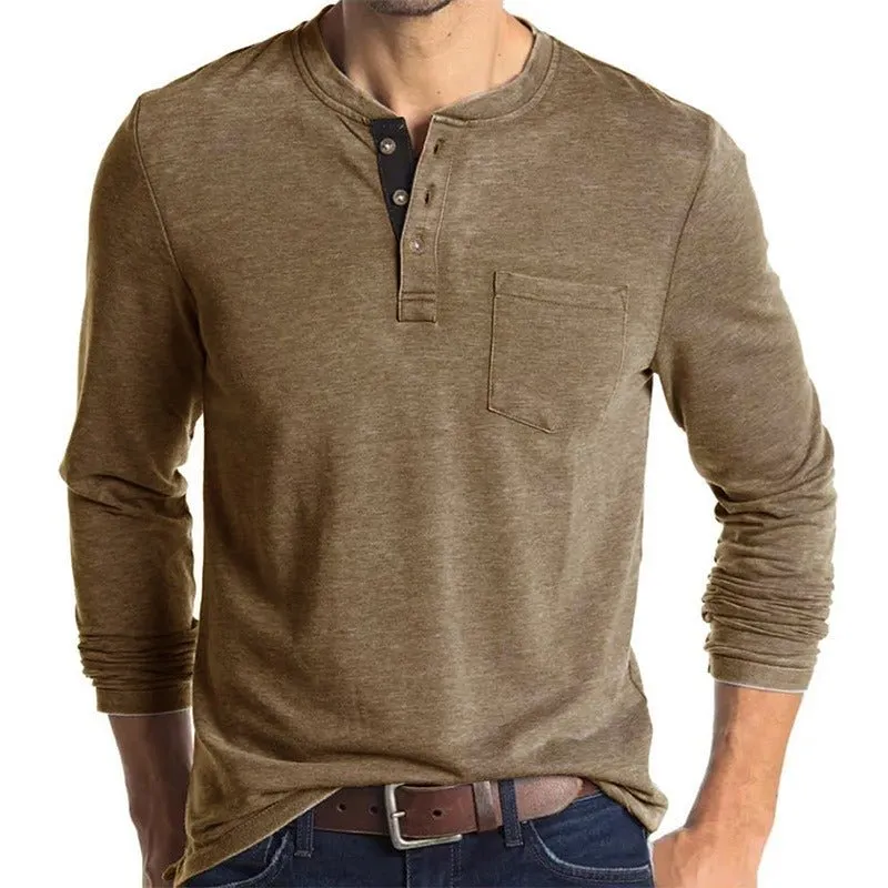 Men's Long Sleeved Round Neck T-Shirt Men's Base Coat T-Shirt