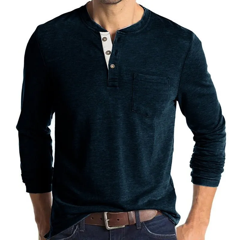 Men's Long Sleeved Round Neck T-Shirt Men's Base Coat T-Shirt