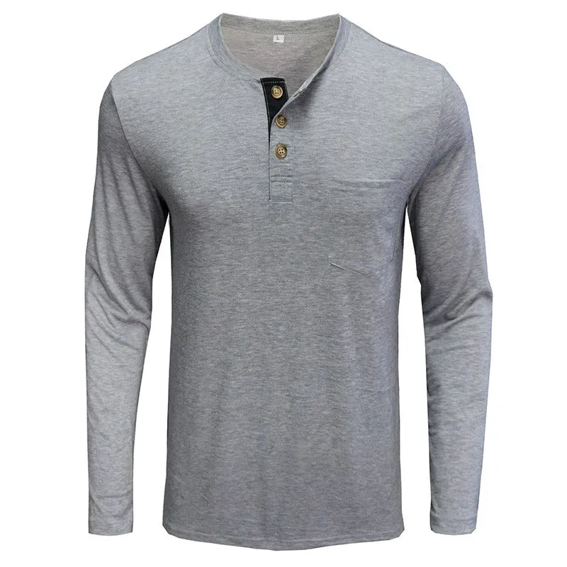 Men's Long Sleeved Round Neck T-Shirt Men's Base Coat T-Shirt