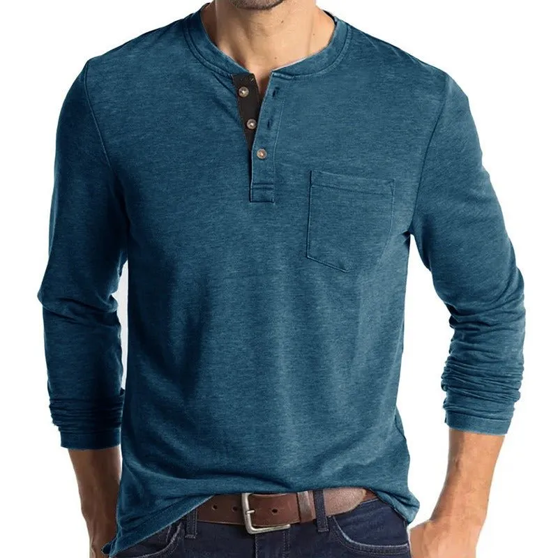 Men's Long Sleeved Round Neck T-Shirt Men's Base Coat T-Shirt