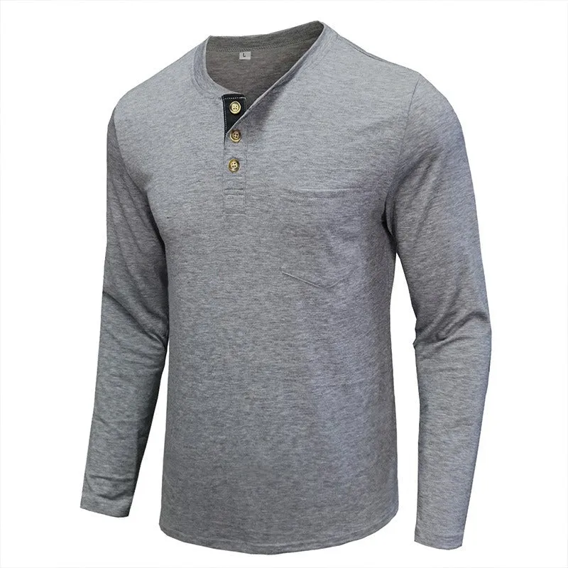 Men's Long Sleeved Round Neck T-Shirt Men's Base Coat T-Shirt