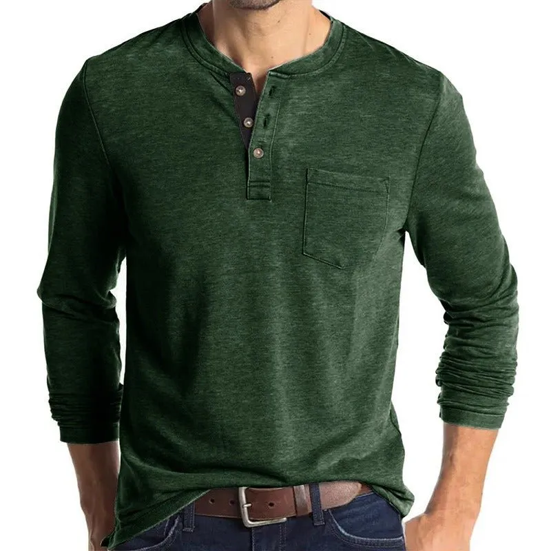 Men's Long Sleeved Round Neck T-Shirt Men's Base Coat T-Shirt