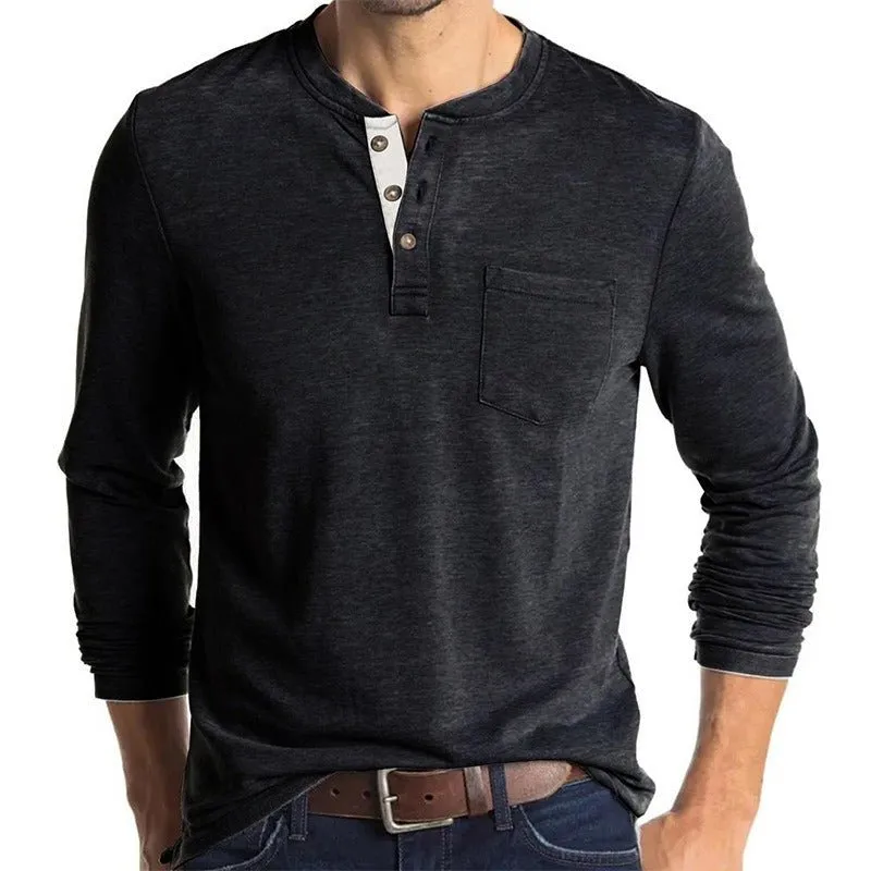 Men's Long Sleeved Round Neck T-Shirt Men's Base Coat T-Shirt