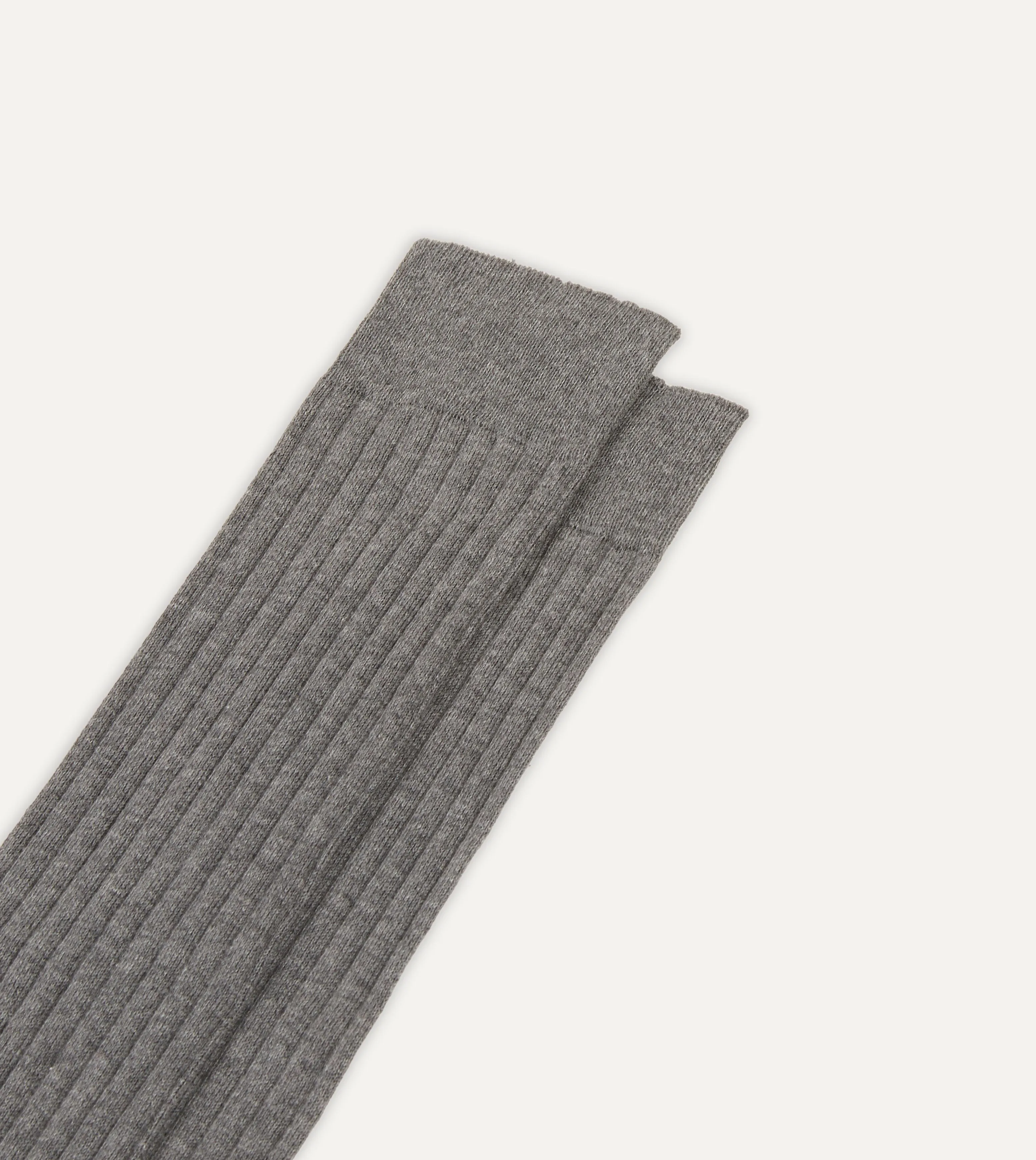 Mid-Grey Cotton Over-the-Calf Socks