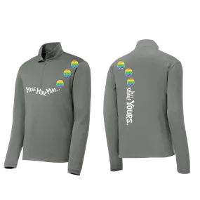 Mine JK Yours (Pickleball Colors Green Rainbow or Cyan) | Men's 1/4 Zip Long Sleeve Pullover Athletic Shirt | 100% Polyester