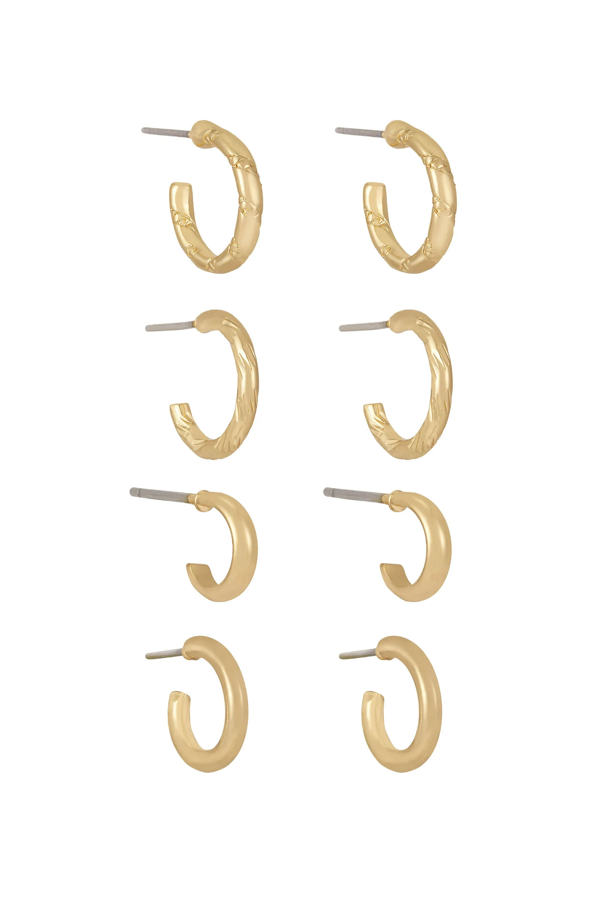 Mixed Hoops 18k Gold Plated Boxed Set