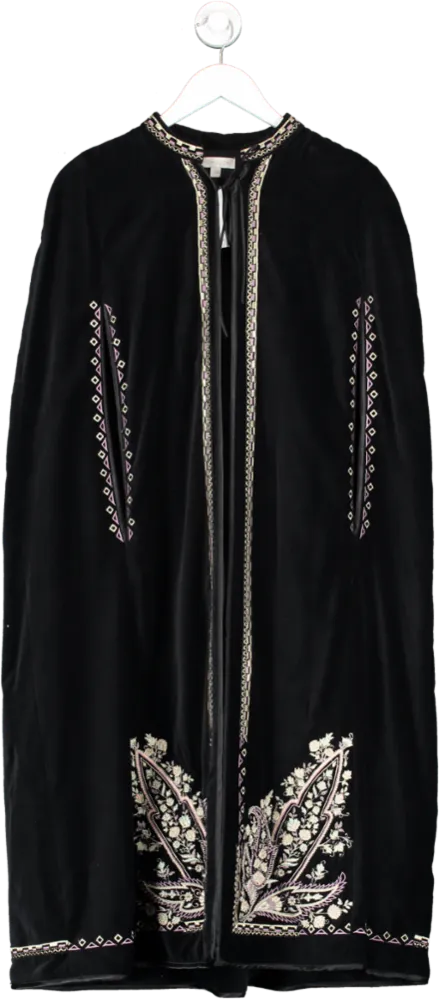 Monsoon Black Velvet Cape UK S/M