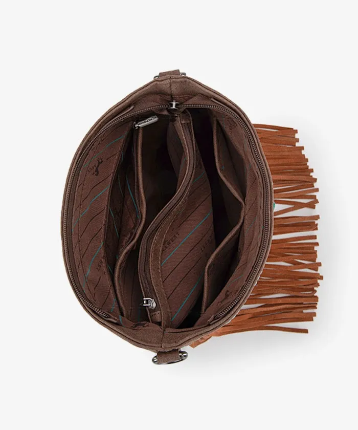 Montana West Aztec Fringe Concealed Carry Crossbody Purse