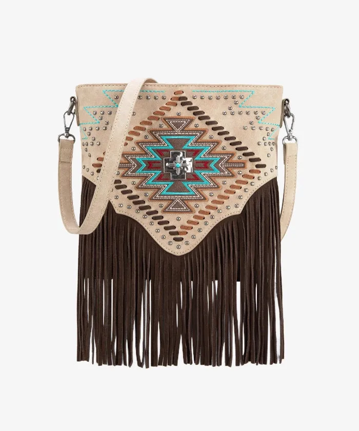 Montana West Aztec Fringe Concealed Carry Crossbody Purse